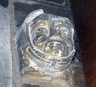 Corbel set into the west tower north wall April 2015